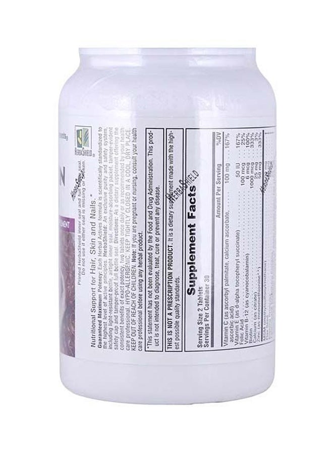 Natures Plus Herbal Actives  Hair, Skin And Nails - 60 Tablets - Image 2