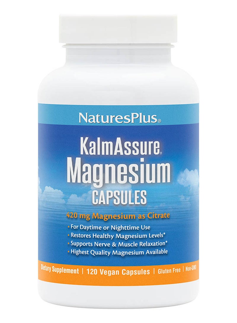 Natures Plus - Kalmassure Magnesium Capsules Dietary Supplement 420Mg Magnesium As Citrate 90 Vegan Capsules - Image 1