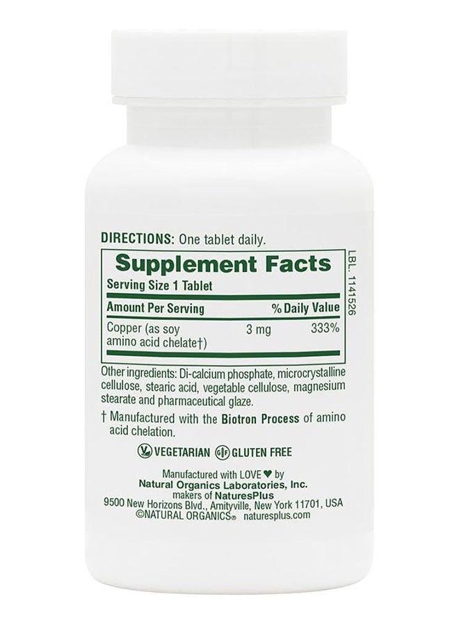 Nature's Plus Natures Plus - Copper 3 Mg. 90 Tablets - Image 2