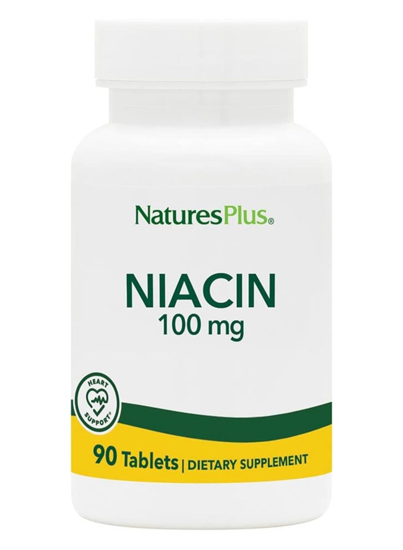 Natures Plus Niacin 100Mg Dietary Supplement Heart Support 90 Tablets - Image 1
