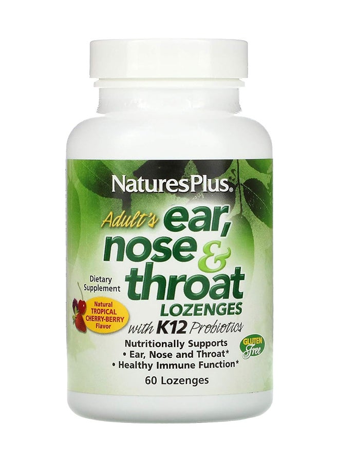 Natures Plus Adult'S Ear Nose And Throat Lozenges Infused With K12 Probiotics Natural Tropical Cherry-Berry Flavor 60 Lozenges - Image 2