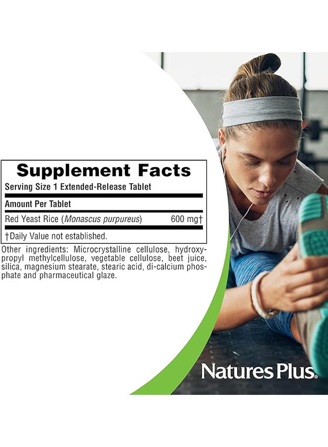 Natures Plus Herbal Actives Red Yeast Rice 600Mgbotanical Supplement Gluten Free 30 Vegan Capsules - Image 3