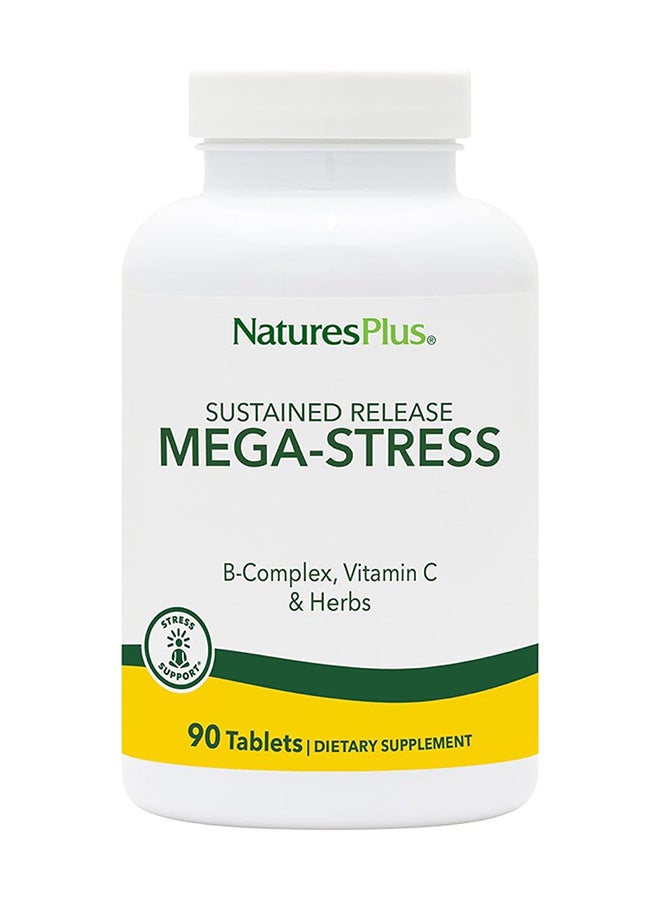Natures Plus Mega-Stress Sustained Releaseinfused With B-Complex Vitamin C And Herbs Stress Support 90 Tablets - Image 1