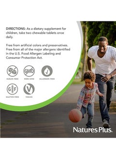 Nature's Plus Mag Kids Animal Parade Chewable Magnesium Supplement Cherry Flavor Sugar Free 90 Animal Shaped Tablets  - Image 3