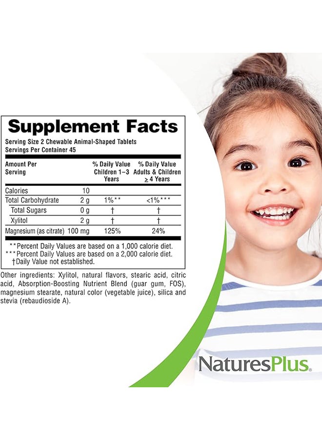 ناتشرز بلاس Animal Parade مغنيسيوم كيدز قابل للمضغ، 90 قرصًا على شكل حيوان - Image 2