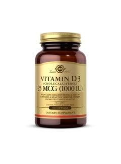Solgar Vitamin D3 25MCG 1000 IU Dietary Supplement 100 Softgels  - Image 1
