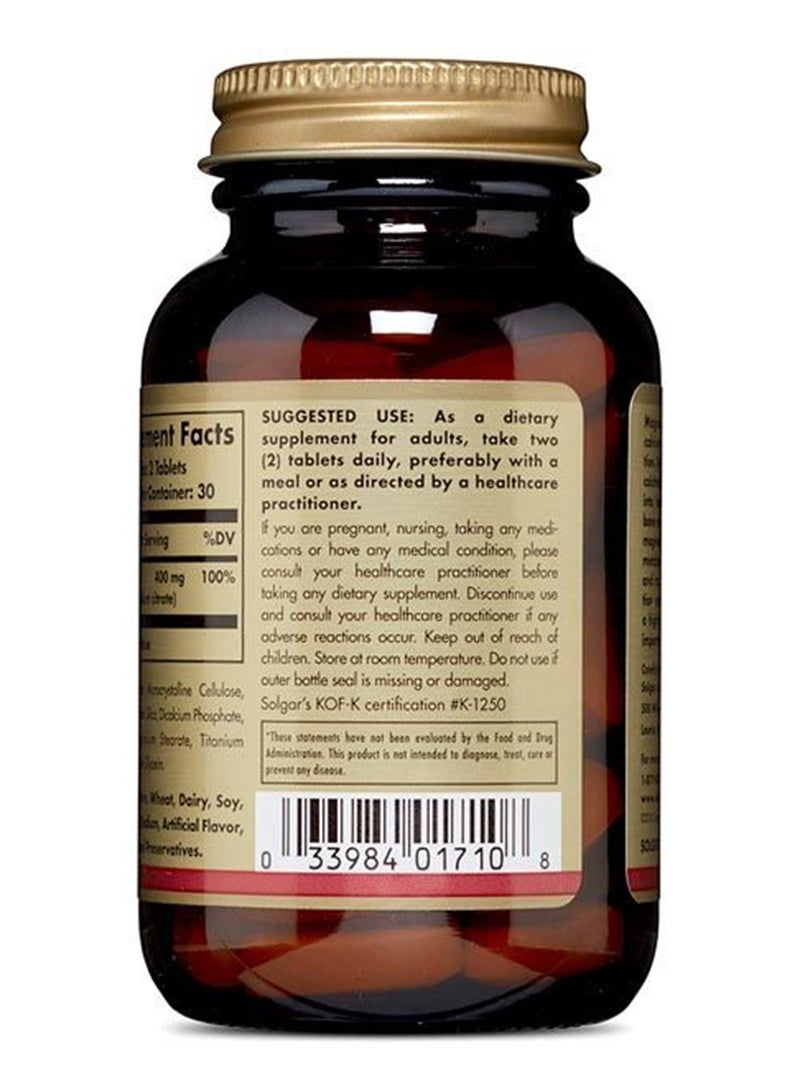 Solgar Magnesium Citrate Dietary Supplement Highly Absorbable Supports Nerve And Muscle Support Gluten, Wheat And Diary Free Suitable For Vegans 60 Vegetable Capsules - Image 2