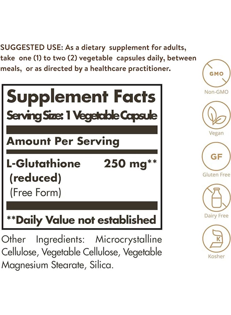 سولجر مكمل غذائي بعنصر إل-جلوتاثيون المختزل 250 ملجم - 60 كبسولة نباتية - Image 5