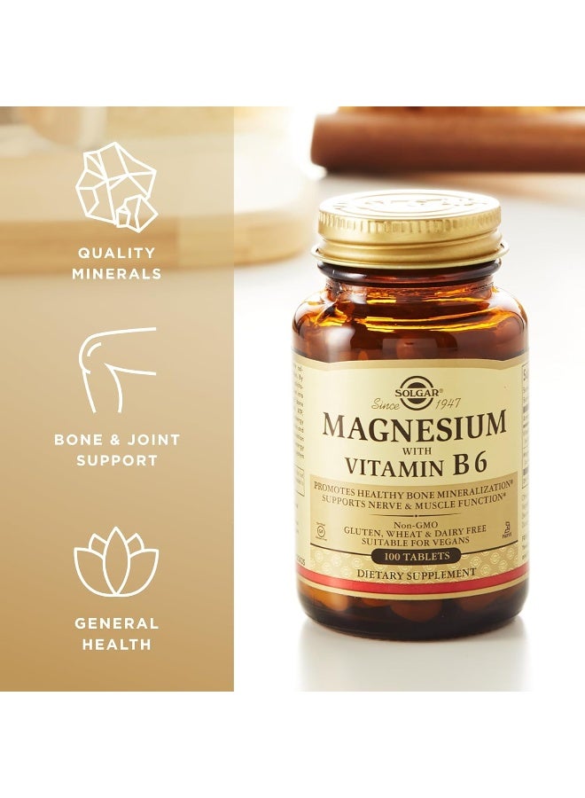 Solgar Magnesium with Vitamin B6 - Supports Energy Levels - Reduce Tiredness and Fatigue - Muscle Function - Vegan - 100 Tablets - Image 4