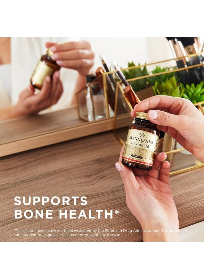 Solgar Magnesium with Vitamin B6 - Supports Energy Levels - Reduce Tiredness and Fatigue - Muscle Function - Vegan - 100 Tablets - Image 5