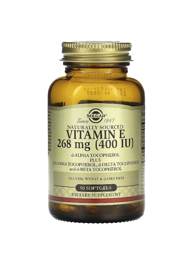 Solgar Naturally Sourced Vitamin E, 268 mg (400 IU), 50 Softgels - Image 2