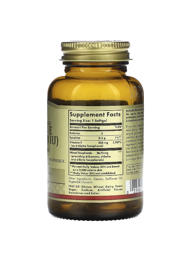 Solgar Naturally Sourced Vitamin E, 268 mg (400 IU), 50 Softgels - Image 4