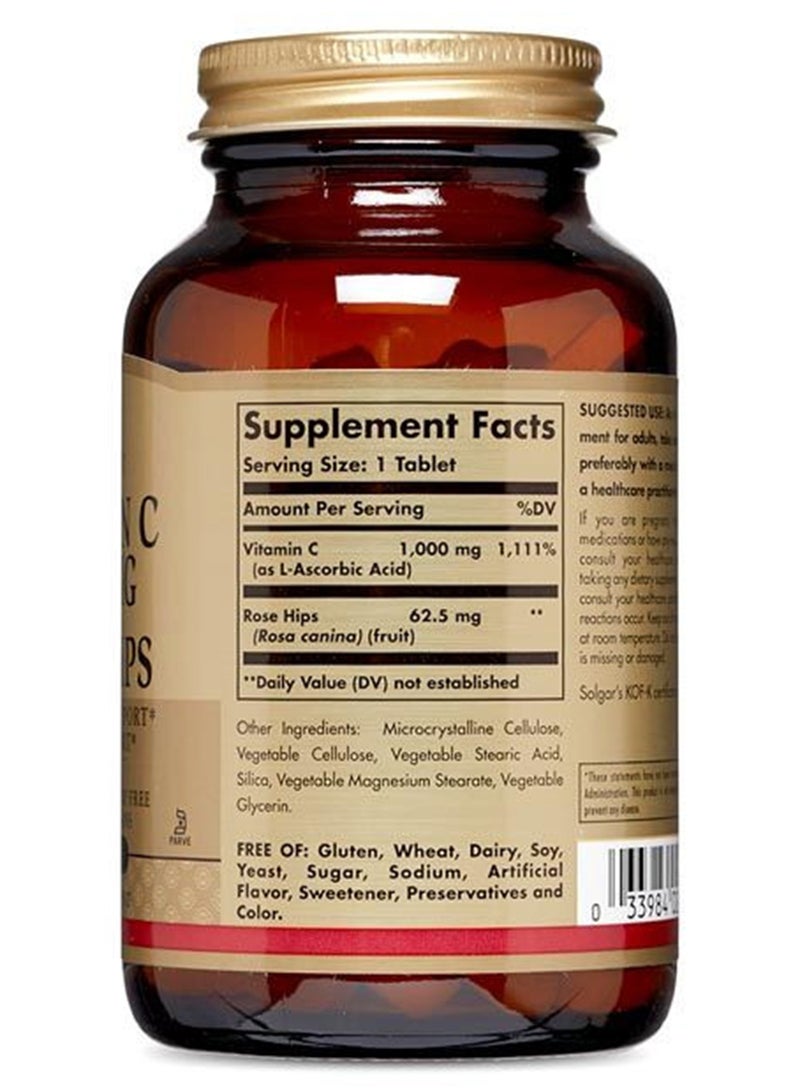 Solgar Vitamin C 1000 Mg With Rose Hips 100 Tablets - Image 3