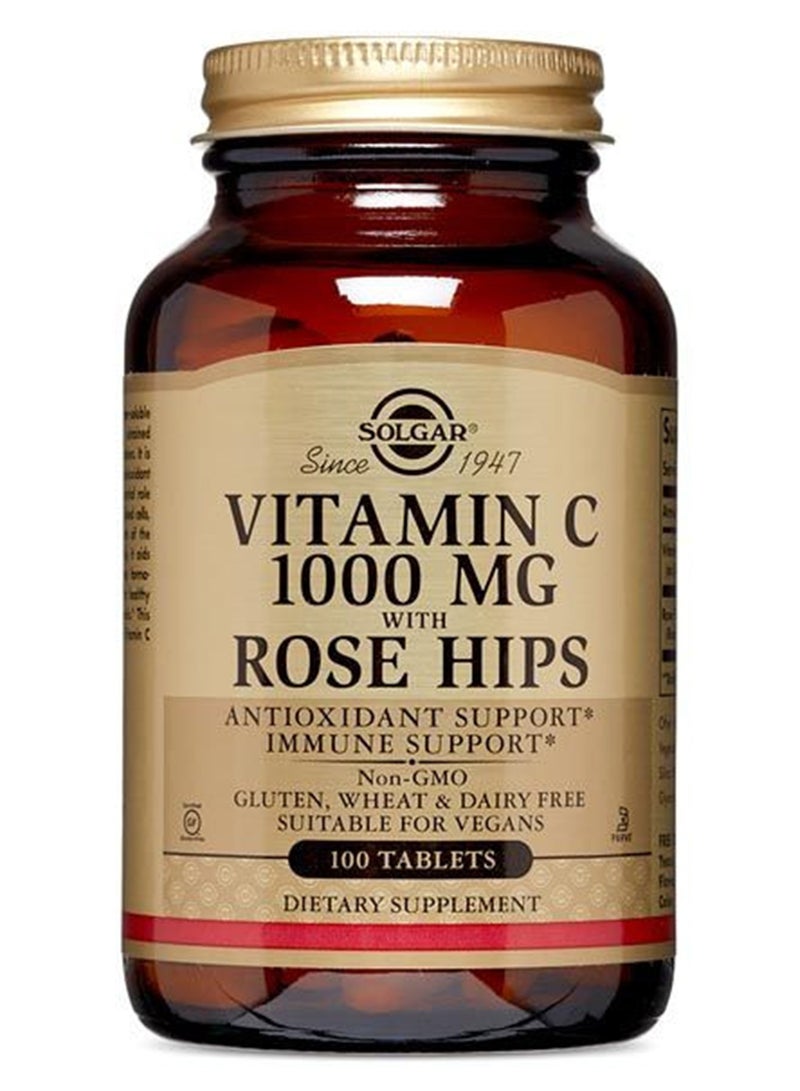 Solgar Vitamin C 1000 Mg With Rose Hips 100 Tablets - Image 1