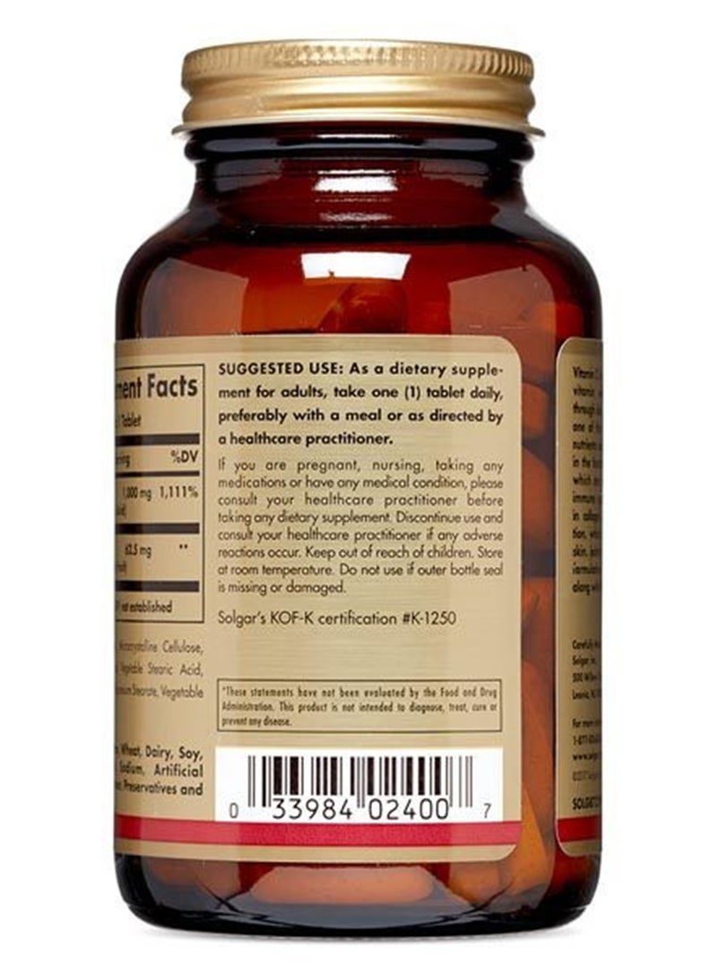 Solgar Vitamin C 1000 Mg With Rose Hips 100 Tablets - Image 4