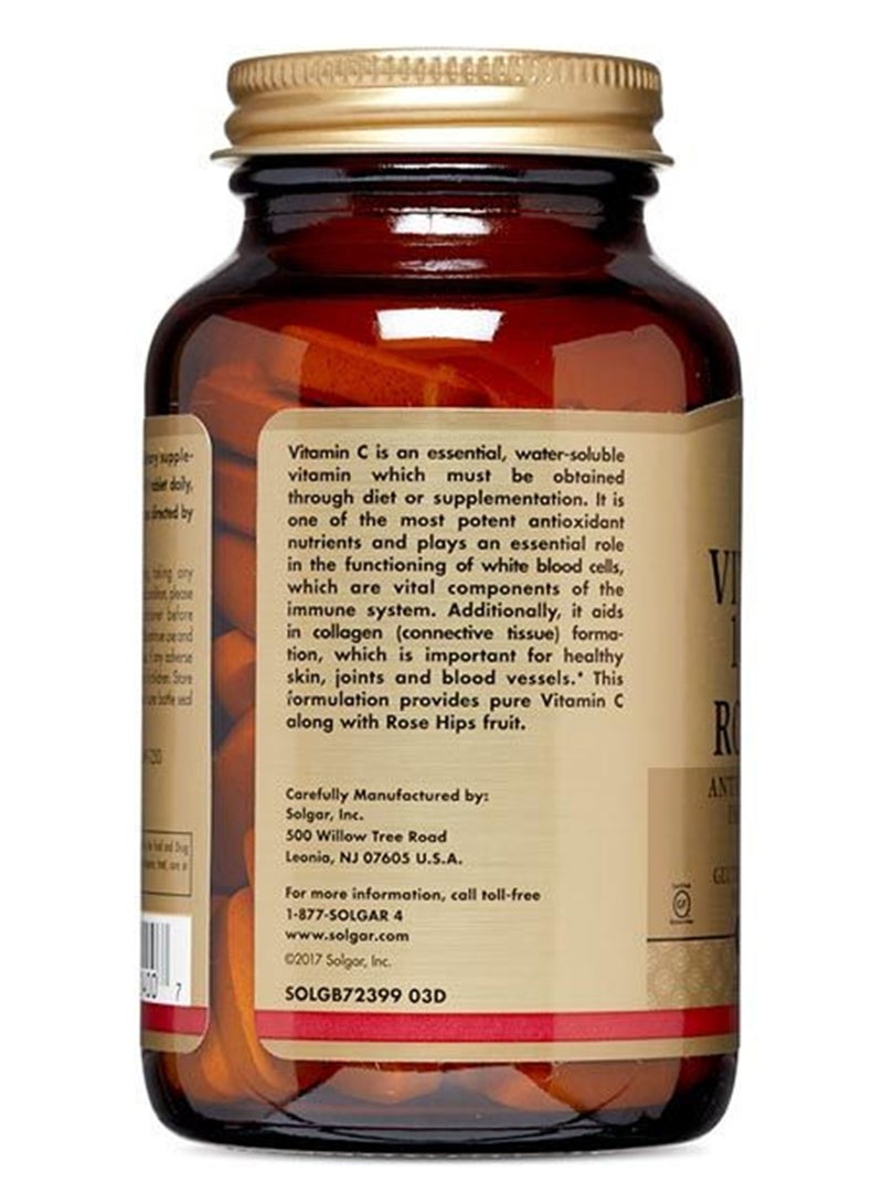Solgar Vitamin C 1000 Mg With Rose Hips 100 Tablets - Image 2