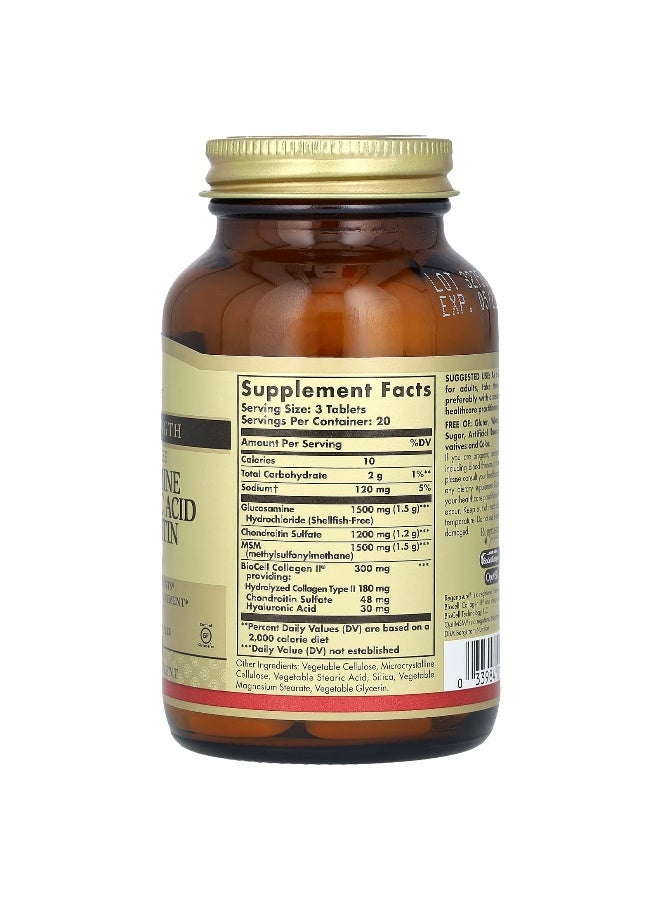 Solgar Extra Strength, Glucosamine Hyaluronic Acid Chondroitin MSM, 60 Tablets Packaging May Vary - Image 1