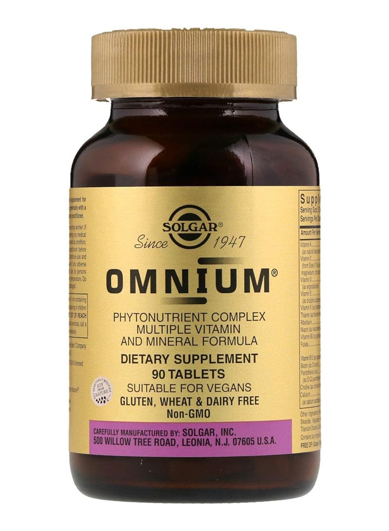 Solgar - Omnium Phytonutrient Complex Dietary Supplement Multi Vitamin And Mineral Formula 90 Tablets - Image 1