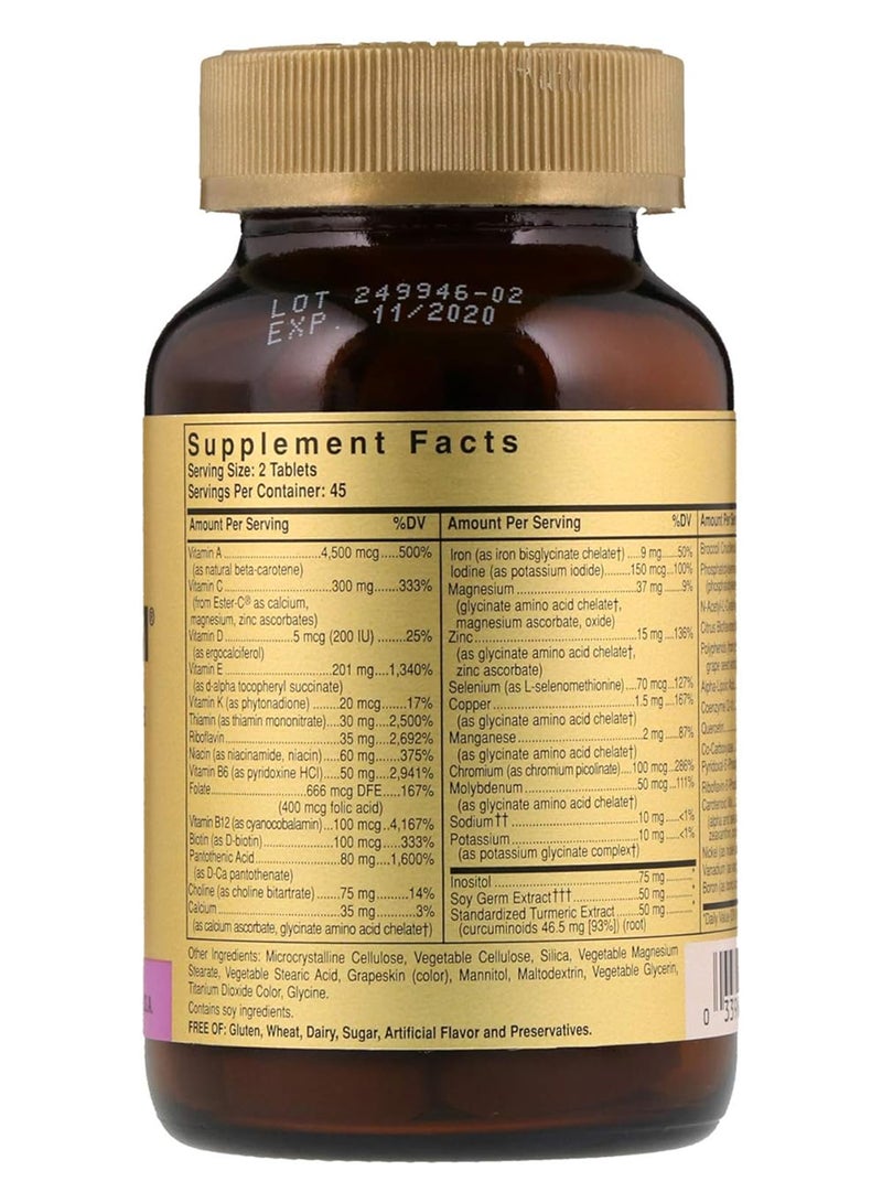Solgar - Omnium Phytonutrient Complex Dietary Supplement Multi Vitamin And Mineral Formula 90 Tablets - Image 1
