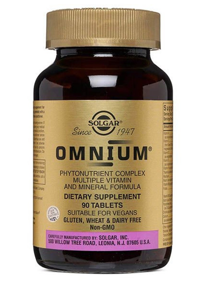 Solgar - Omnium Phytonutrient Complex Dietary Supplement Multi Vitamin And Mineral Formula 90 Tablets - Image 1