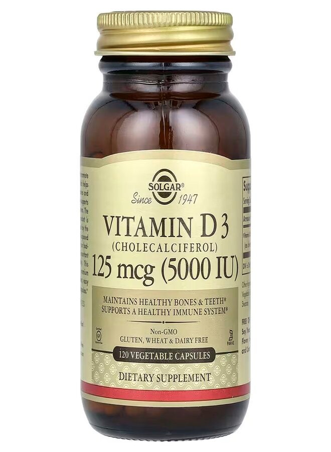 Solgar Vitamin D3 5000 IU 120 Capsules - Image 1