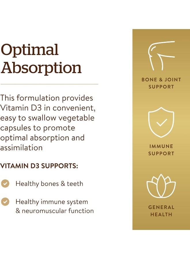 Solgar Vitamin D3 5000 IU 120 Capsules - Image 3