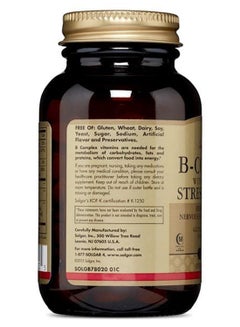 Solgar B-Complex Stress Formula Dietary Supplement Infused With Vitamin C Nervous System And Immune Support Gluten, Wheat And Diary Free Suitable For Vegans 100 Vegetable Capsules  - Image 3