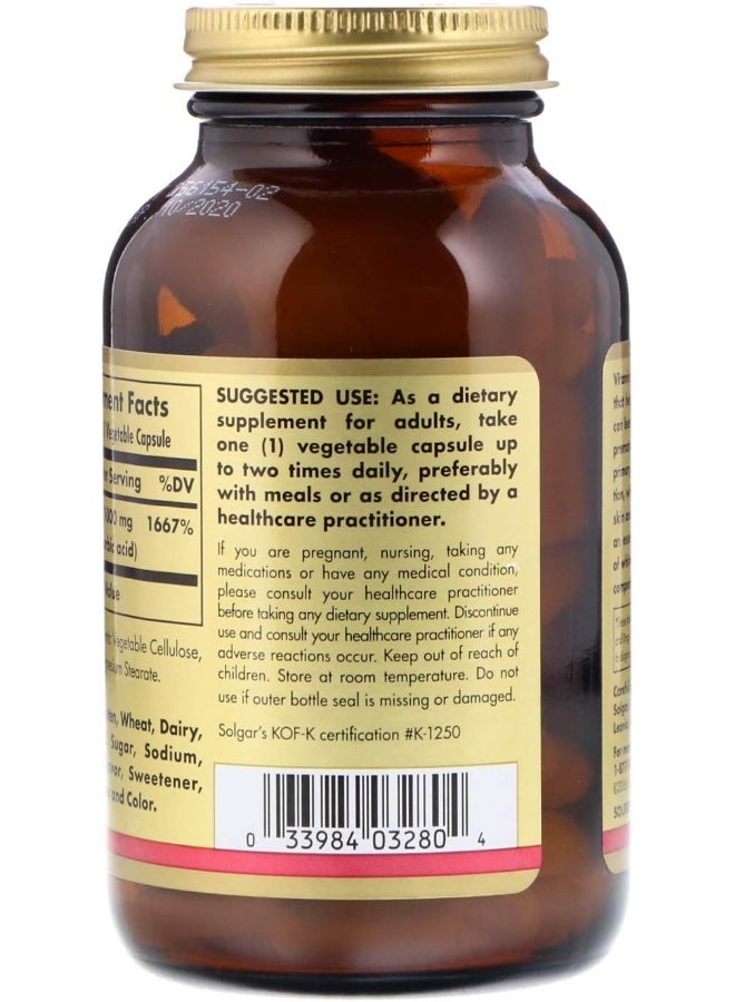 Solgar Vitamin C 1000 MG - 100 Vegetable Capsules - Image 4