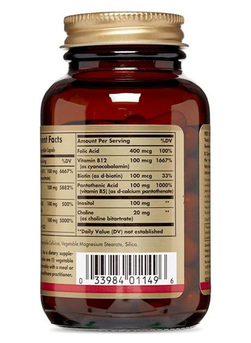سولجر مكمل غذائي B-Complex 100 لتعزيز عملية التمثيل الغذائي للطاقة وصحة القلب والأوعية الدموية ودعم الجهاز العصبي خالٍ من الغلوتين والقمح ومنتجات الألبان مناسب للنباتيين 50 كبسولة نباتية  - Image 4