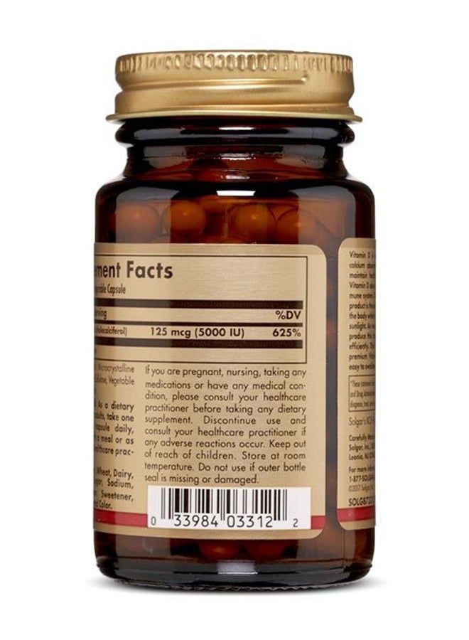 Solgar Vitamin D3 125 Mcg Maintains Healthy Bones And Teeth Supports Dairy Free 60 Vegetable Capsules - Image 4