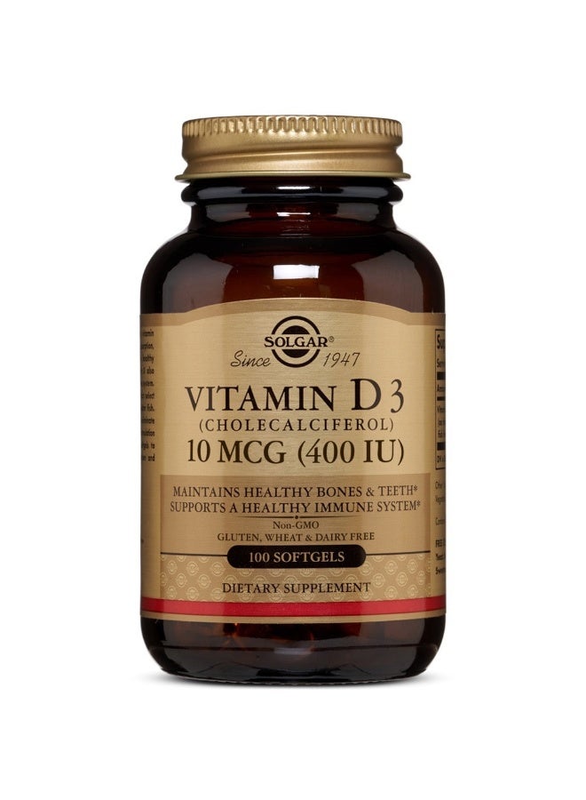 Solgar Vitamin D3 (Cholecalciferol), 10 mcg (400 IU), 100 Softgels Packaging May Vary - Image 5
