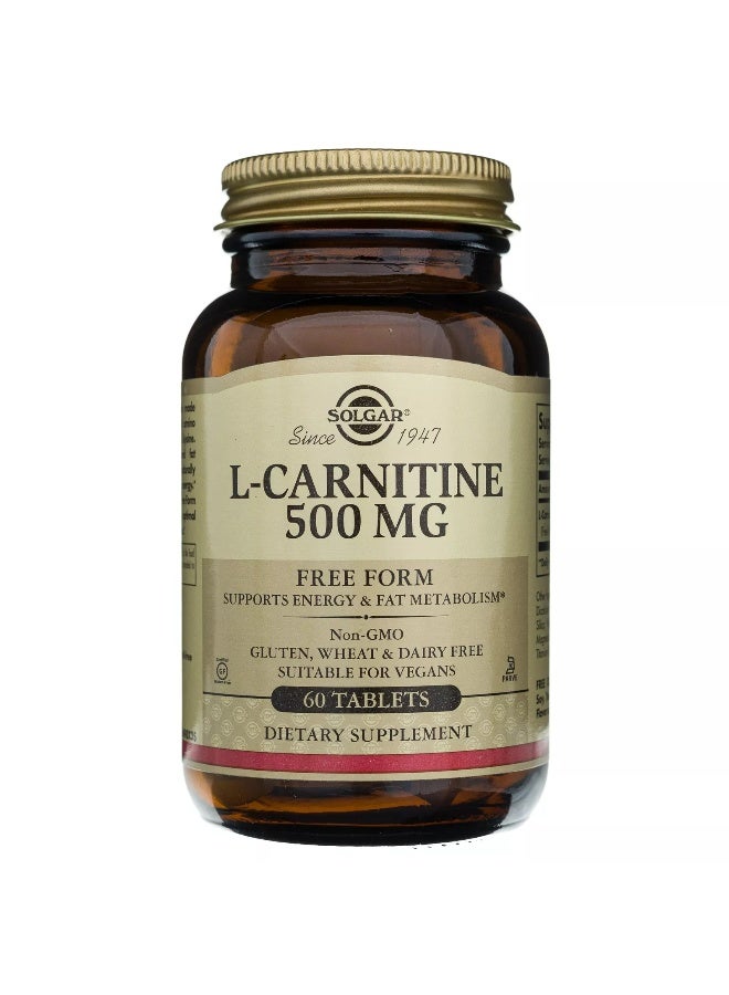 Solgar L-Carnitine, 500 Mg, 60 Tablets - Image 4