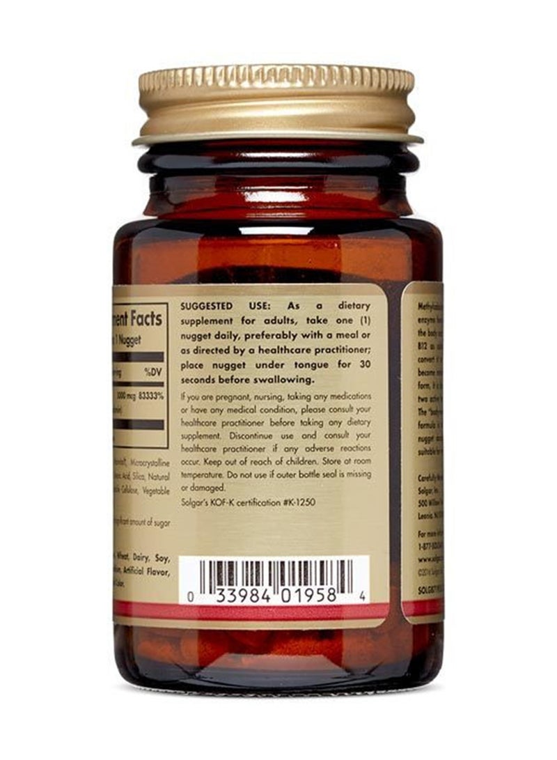 Solgar Sublingual Methylcobalamin Vitamin B12 5000 Mcg Dietary Supplement 30 Nuggets - Image 4