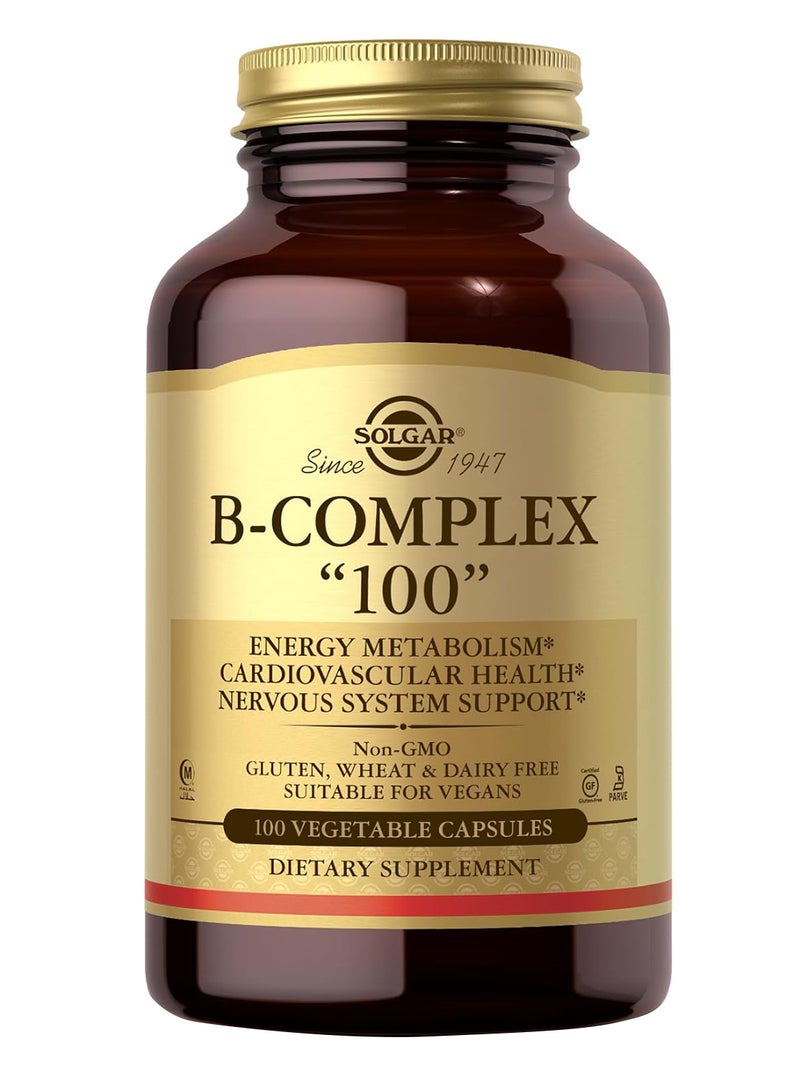 Solgar B-Complex "100", 100 Vegetable Capsules  - Image 1