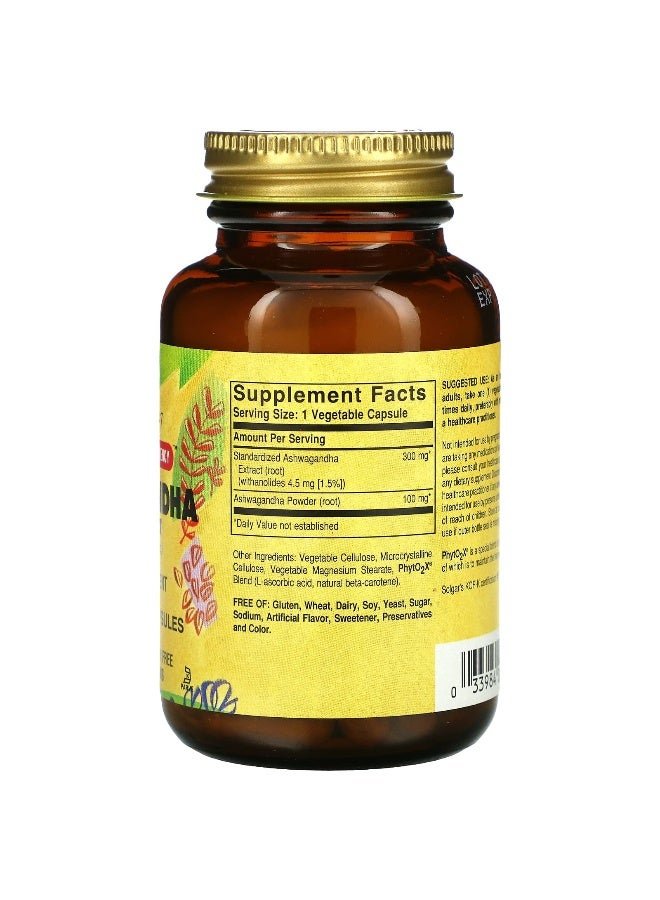 Solgar Sfp Ashwagandha Root Extract 60 Vegetable Capsules - Image 3