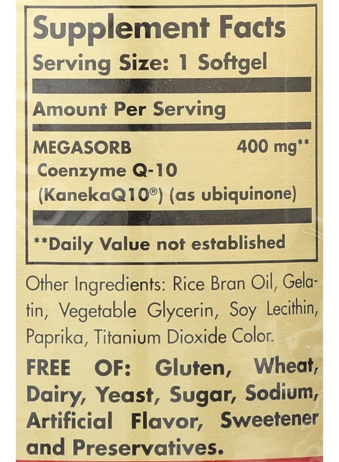 Solgar Megasorb CoQ-10 30 Softgels  - Image 3