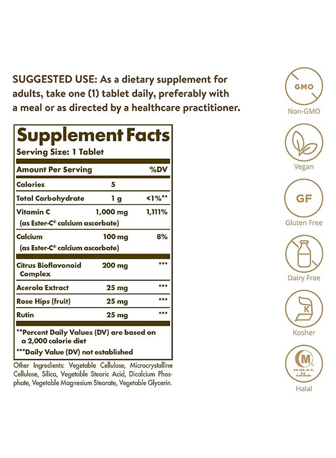 Solgar Ester-C Plus 1000 Mg Vitamin C Well Retained Gentle And Non Acidic Immune Support 60 Tablets - Image 5