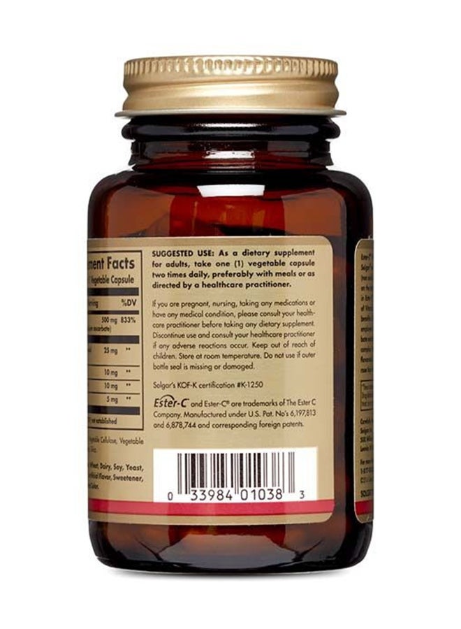 Solgar Ester-C Plus 500 Mg Vitamin C Well Retained Gentle And Non Acidic Immune Support Gluten 50 Tablets - Image 3