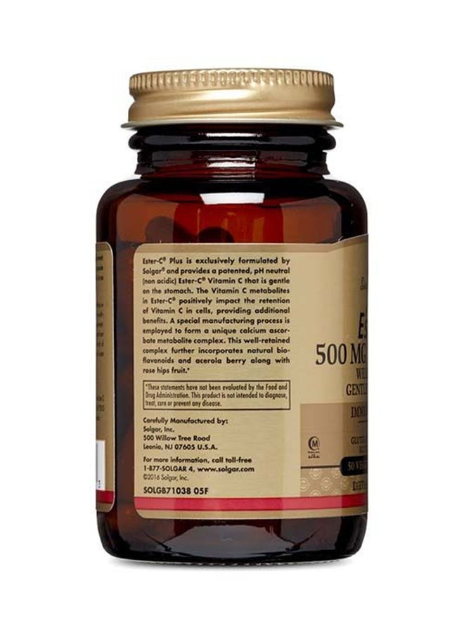 Solgar Ester-C Plus 500 Mg Vitamin C Well Retained Gentle And Non Acidic Immune Support Gluten 50 Tablets - Image 4
