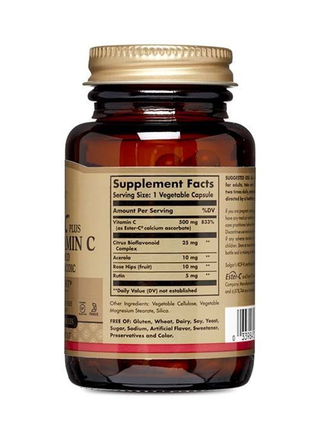 Solgar Ester-C Plus 500 Mg Vitamin C Well Retained Gentle And Non Acidic Immune Support Gluten 50 Tablets - Image 2