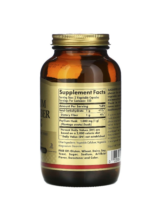 Solgar Psyllium Husks Fiber 500 mg, 200 Vegetable Capsules Packaging May Vary - Image 3