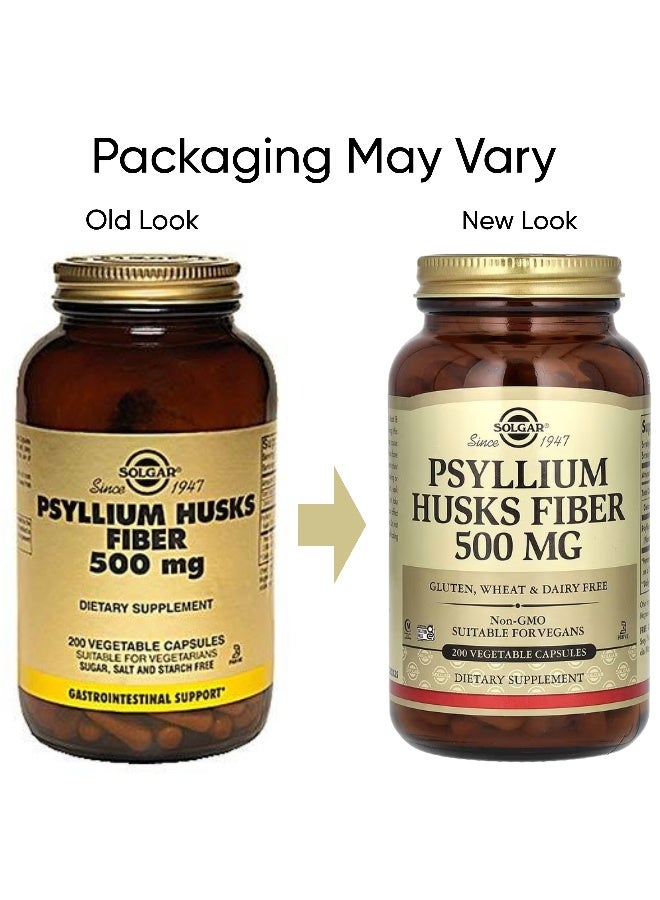 Solgar Psyllium Husks Fiber 500 mg, 200 Vegetable Capsules Packaging May Vary - Image 2