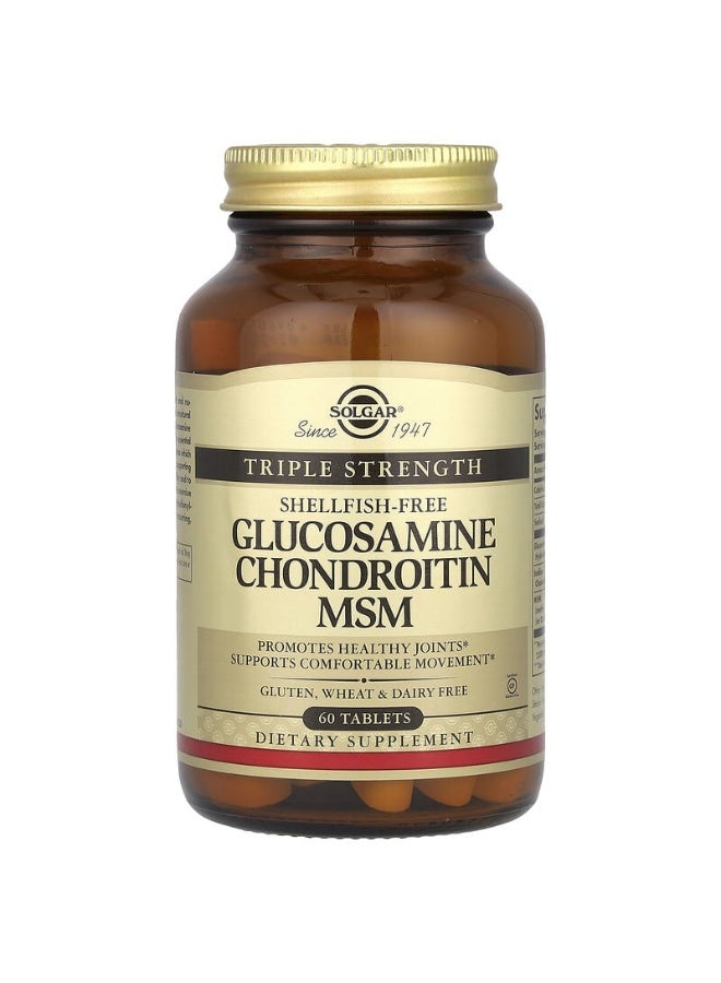 Solgar - Glucosamine Chondroitin MSM, Triple Strength, 60 Tablets Packaging May Vary - Image 1