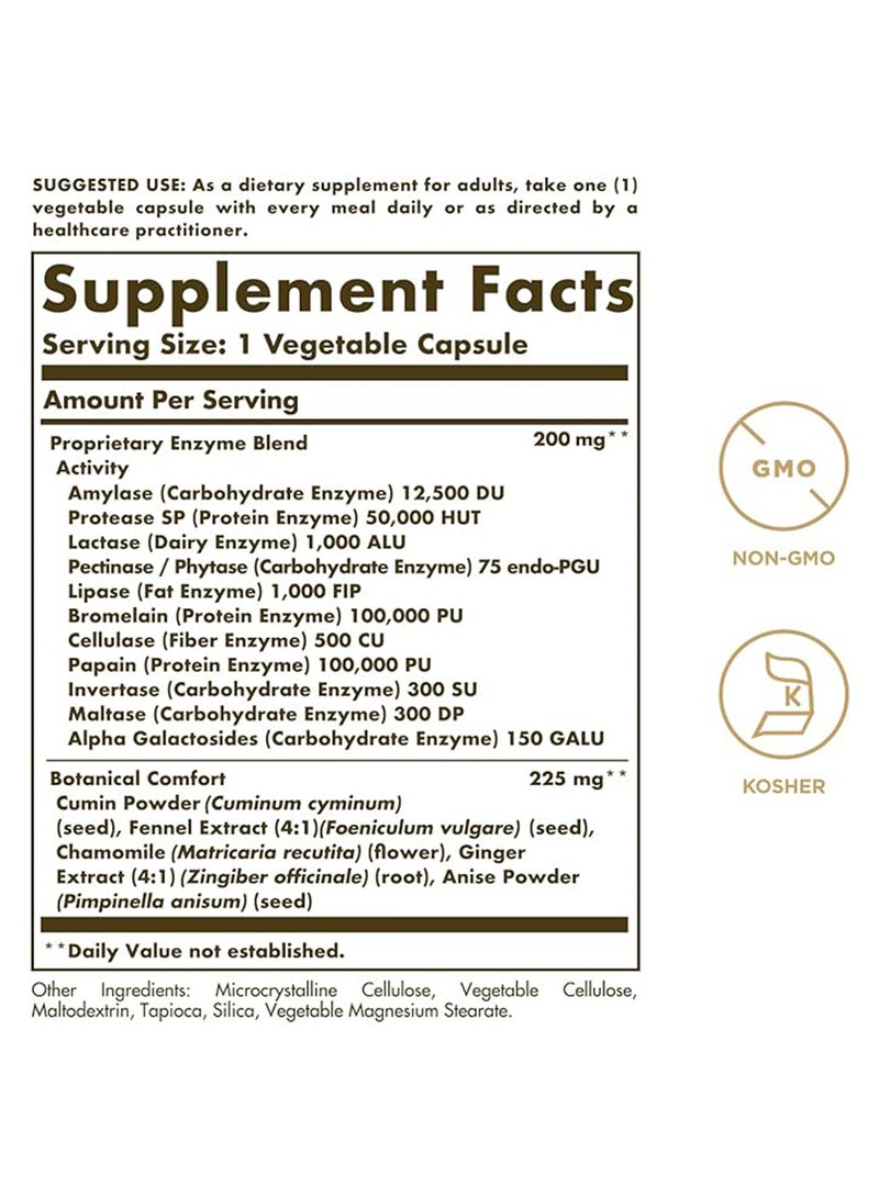 Solgar Comfort Zone Digestive Complex Dietary Supplement Helps Breakdown Difficult To Digest Foods Digestive Aid Specialized Broad Spectrum Enzyme Formula Suitable For Lacto-Vegetarians 90 Vegetable Capsules  - Image 5