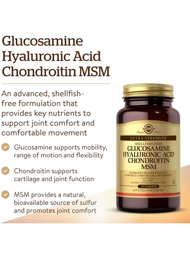 Solgar - Glucosamine Hyaluronic Acid Chondroitin MSM, 120 Tablets Packaging May Vary - Image 1