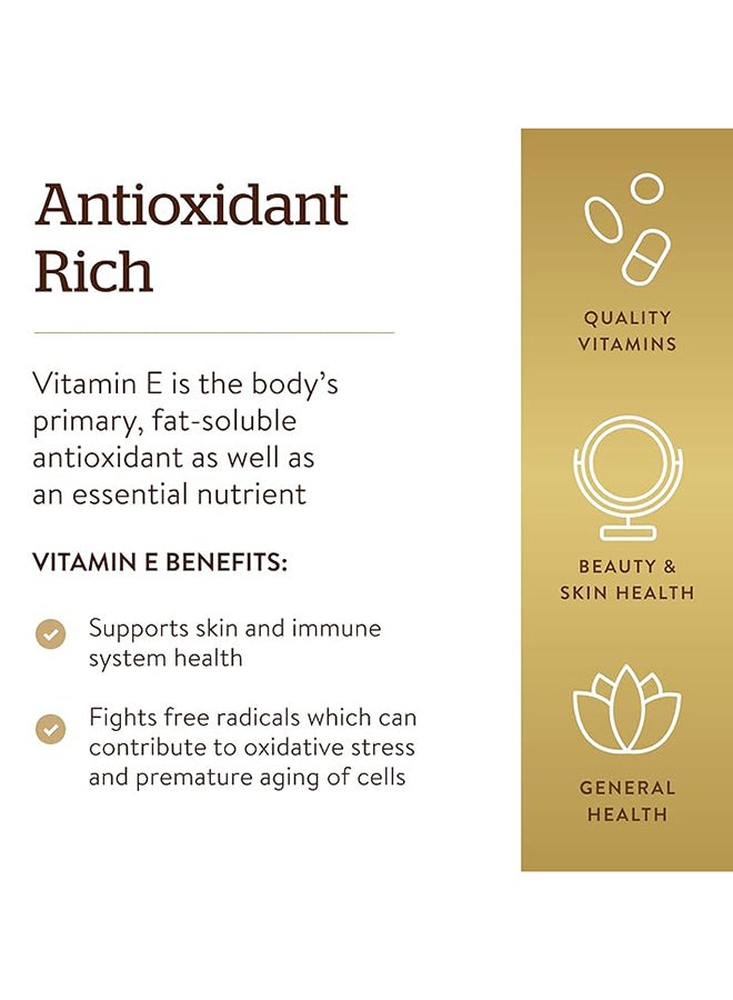Solgar Vitamin E 268Mg Natural Antioxidant Immune Support Gluten Wheat And Dairy Free 100 Softgels - Image 4