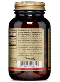 Solgar Chromium Picolinate 500 Mcg Dietary Supplement Trivalent Elemental Chromium Supports Healthy Blood Sugar Metabolism Gluten, Wheat And Diary Free Suitable For Vegans 60 Vegetable Capsules  - Image 4