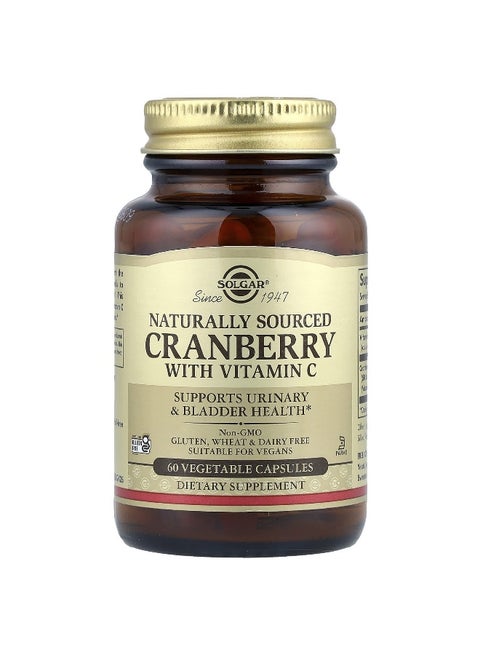 Solgar Cranberry With Vitamin C Naturally Sourced 60 Vegetable Capsules
