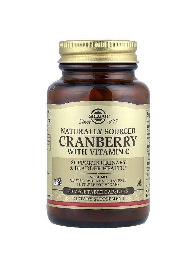 Solgar Cranberry With Vitamin C Naturally Sourced 60 Vegetable Capsules - Image 1