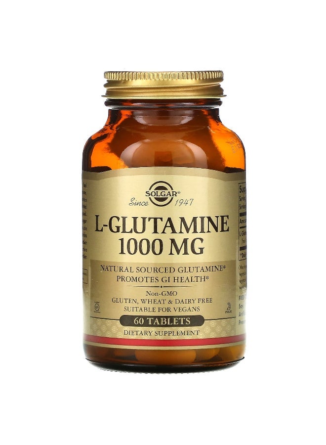 Solgar L-Glutamine 1000 Mg, 60 Tablets - Image 1